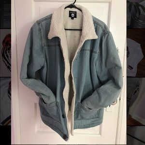 Men’s Large Boohoo man Denim Sherpa Jacket 🐑